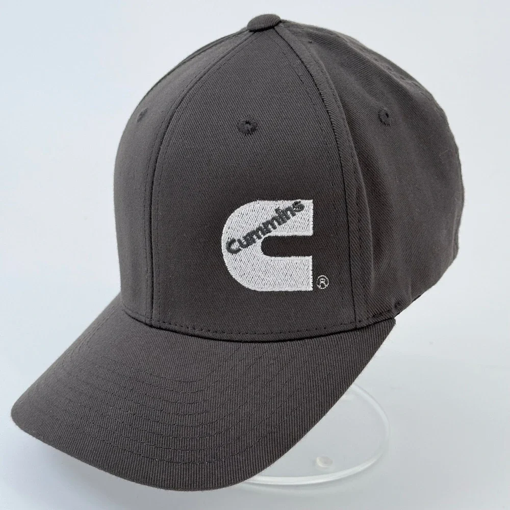 Cummins Diesel Flexfit‎ Hat Mens S-M Gray Yupoong Embroidered Logo Baseball Cap